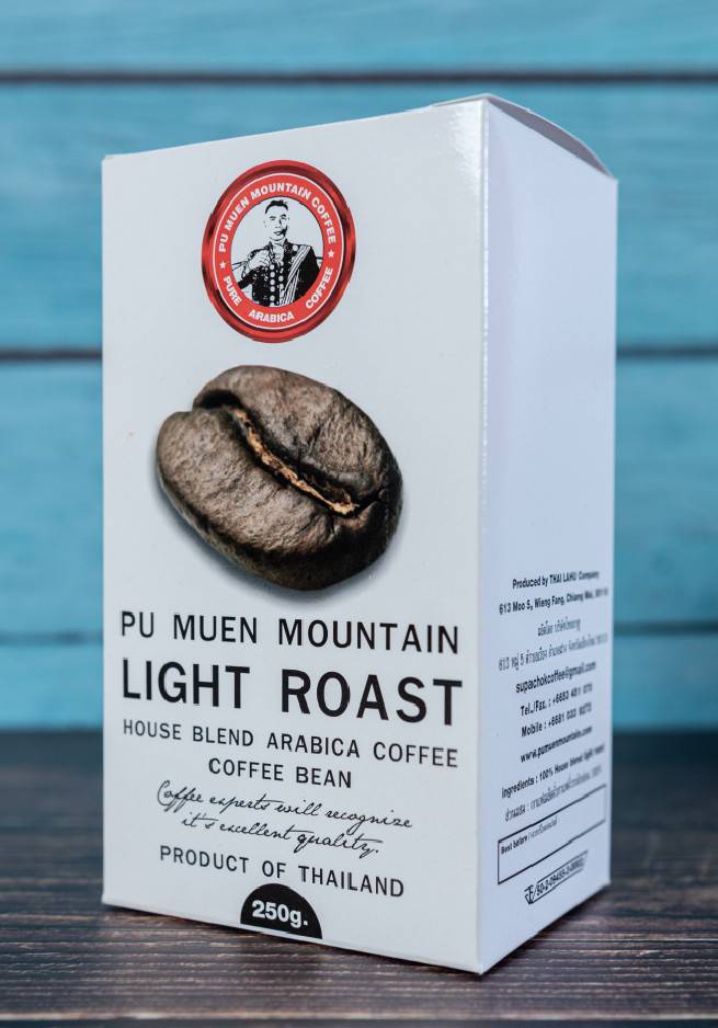 เมล็ดกาแฟอราบิก้าแท้ ออร์แกนิค คั่วอ่อน (ตราดอยปู่หมื่น) 250 กรัม Organic arabica coffee beans light roasted (Doi Pumuen Brand) 250g